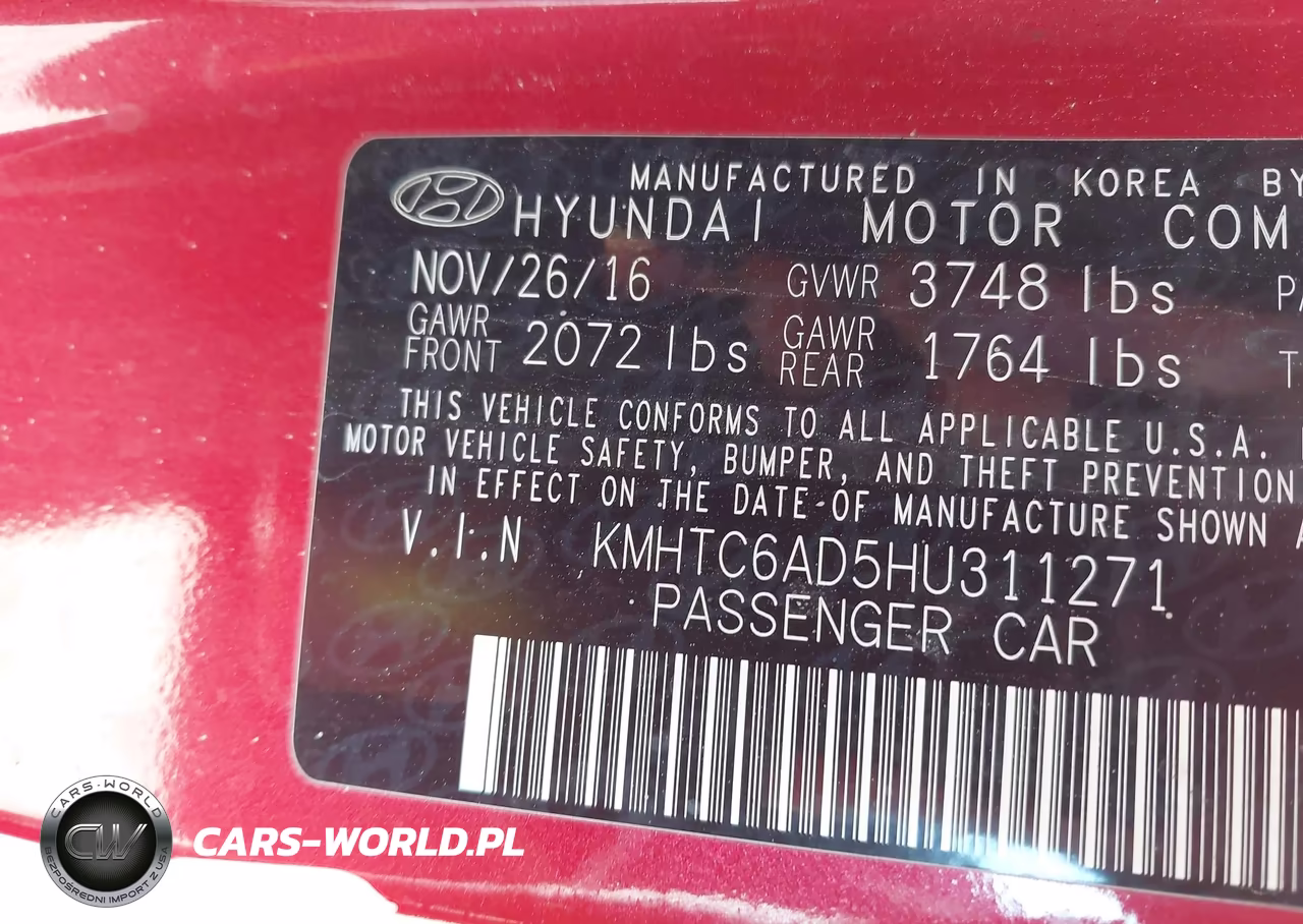 2017 Hyundai Veloster VIN:KMHTC6AD5HU311271 - 9