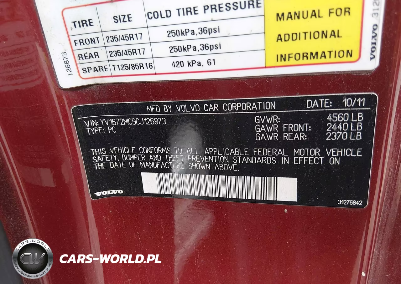2012 Volvo C70 T5 VIN:YV1672MC9CJ126873 - 9