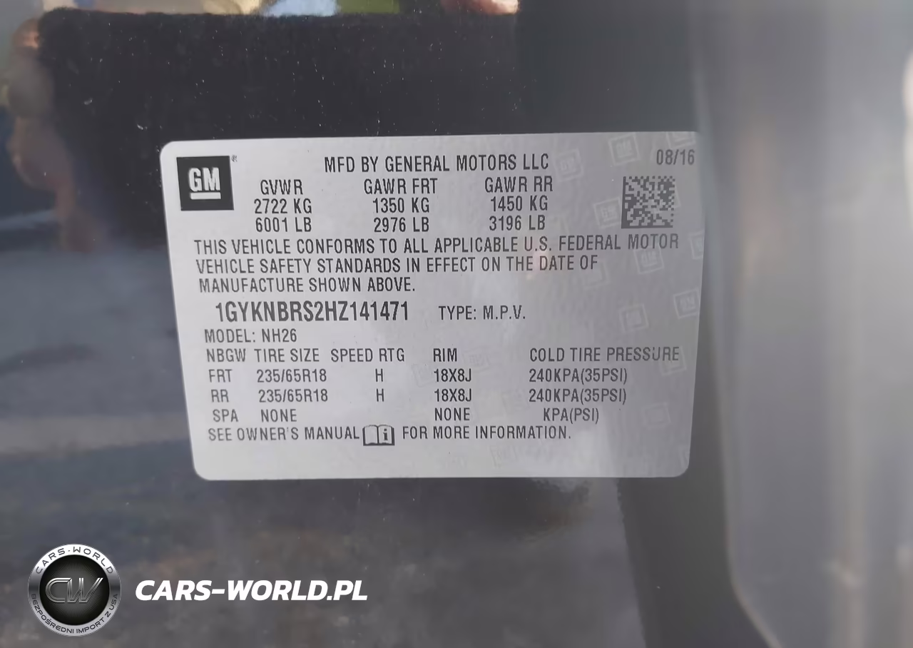 2017 Cadillac Xt5 Luxury VIN:1GYKNBRS2HZ141471 - 9