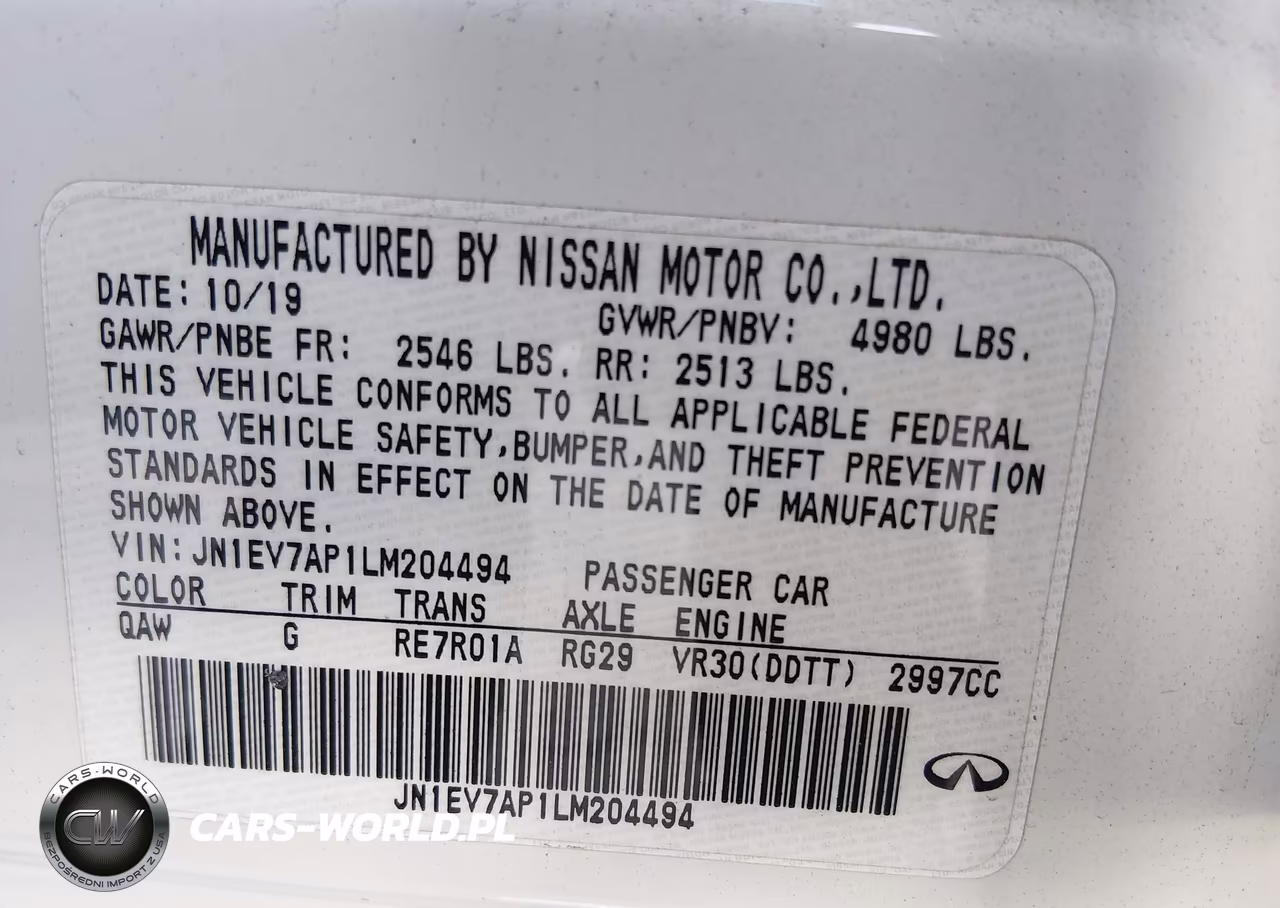 2020 Infiniti Q50 Luxe VIN:JN1EV7AP1LM204494 - 9