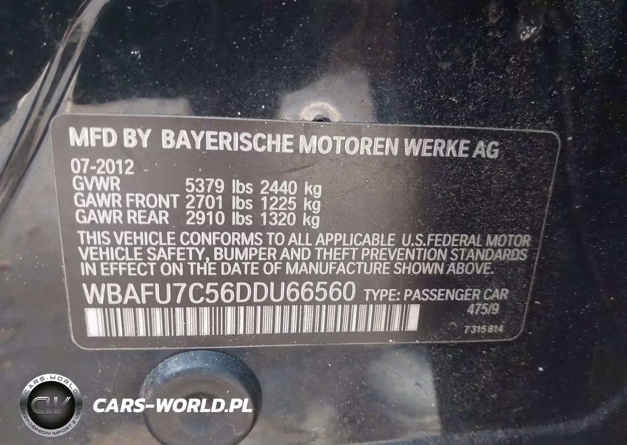 2013 BMW 535 Xi VIN:WBAFU7C56DDU66560 - 9