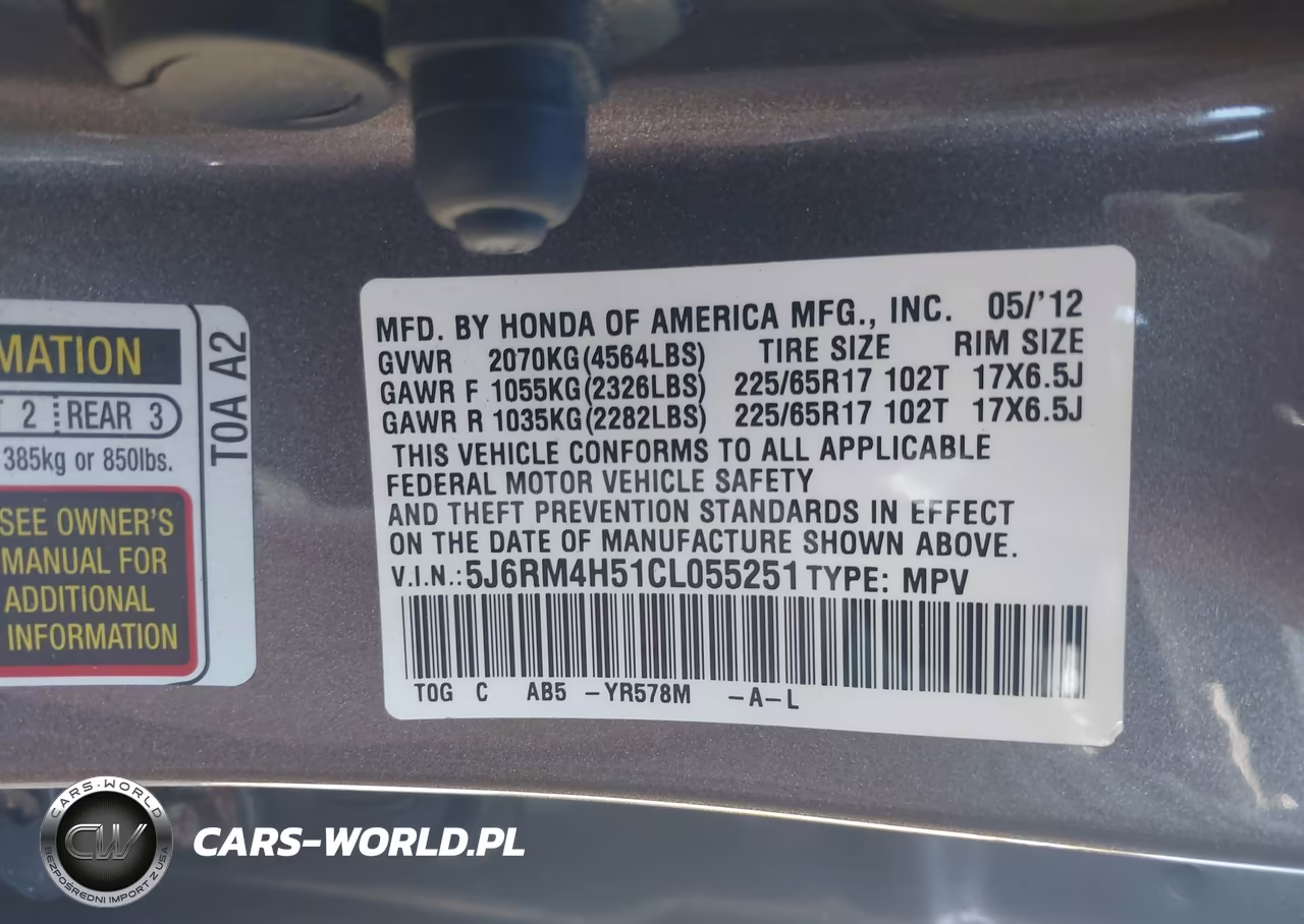 2012 Honda Cr-V Ex VIN:5J6RM4H51CL055251 - 9