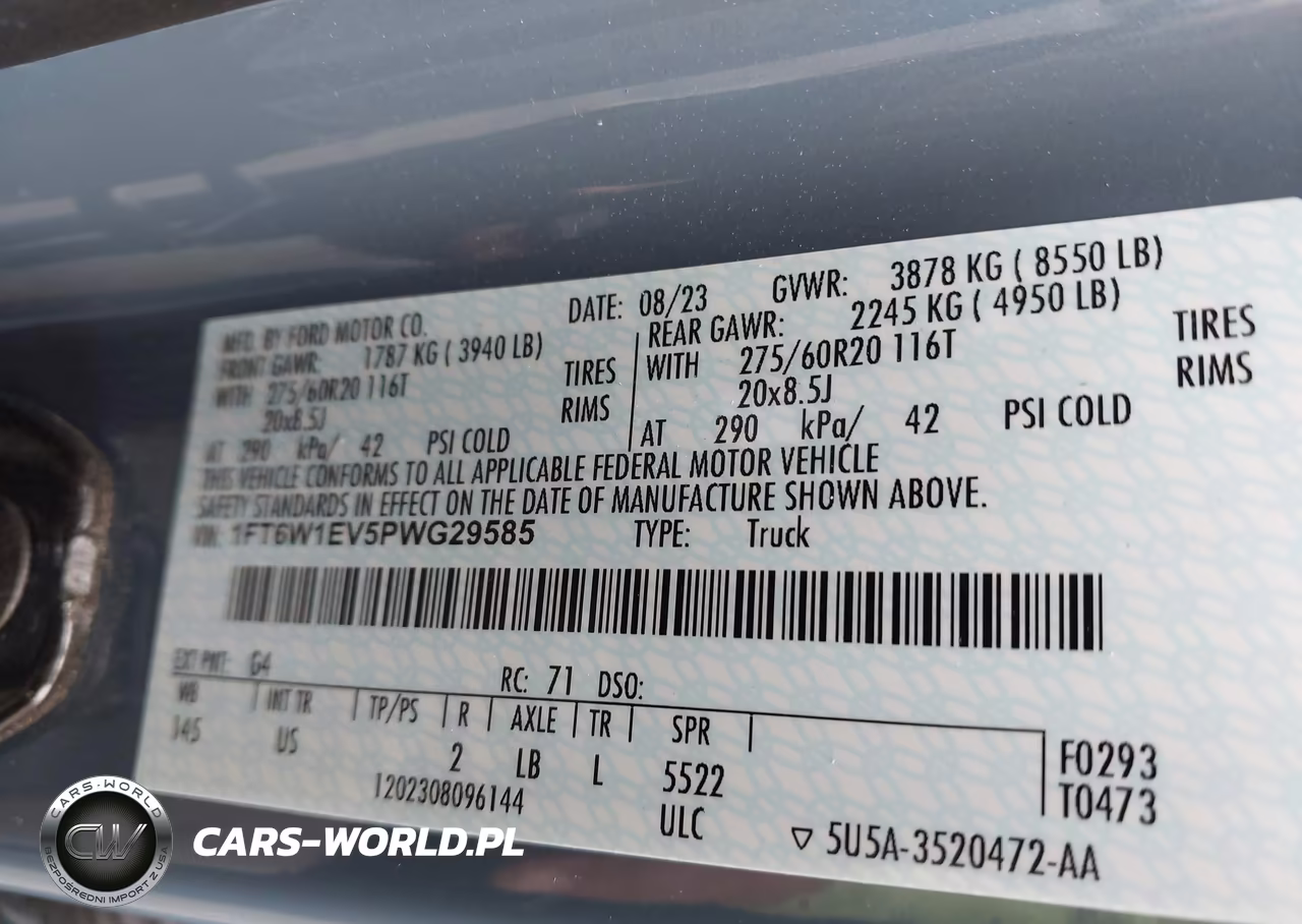 2023 Ford F-150 Lightning Xlt VIN:1FT6W1EV5PWG29585 - 9