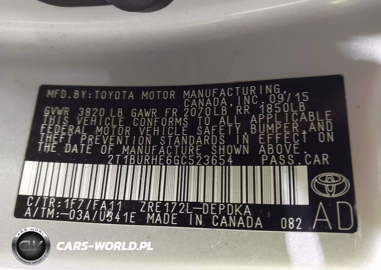 2016 Toyota Corolla L VIN:2T1BURHE6GC523654 - 9