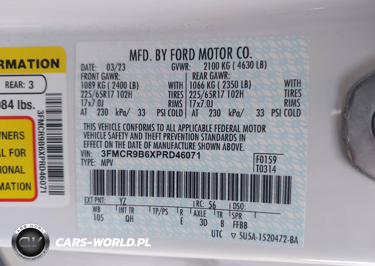 2023 Ford Bronco Sport Big Bend VIN:3FMCR9B6XPRD46071 - 9