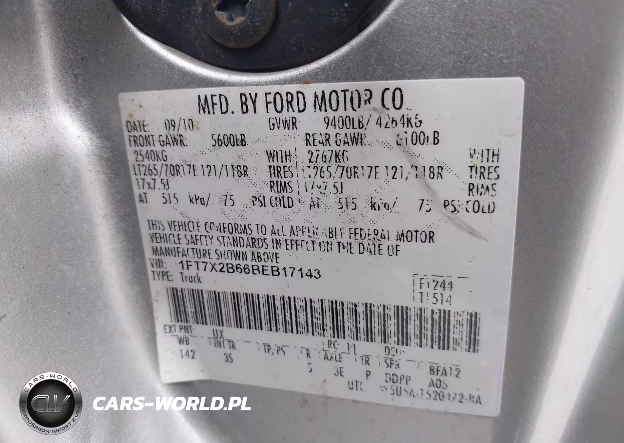 2011 Ford F-250 Xlt VIN:1FT7X2B66BEB17143 - 9