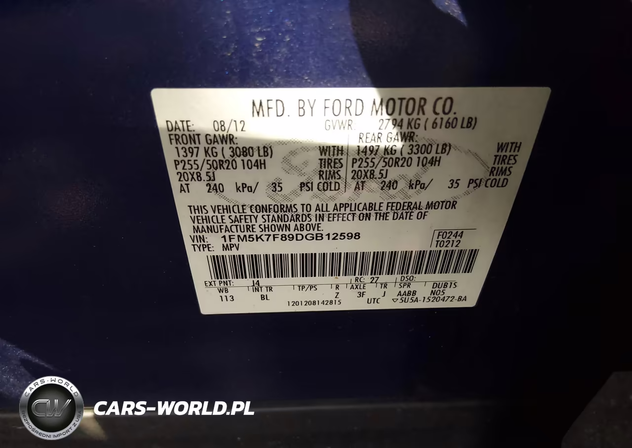 2013 Ford Explorer Limited VIN:1FM5K7F89DGB12598 - 9
