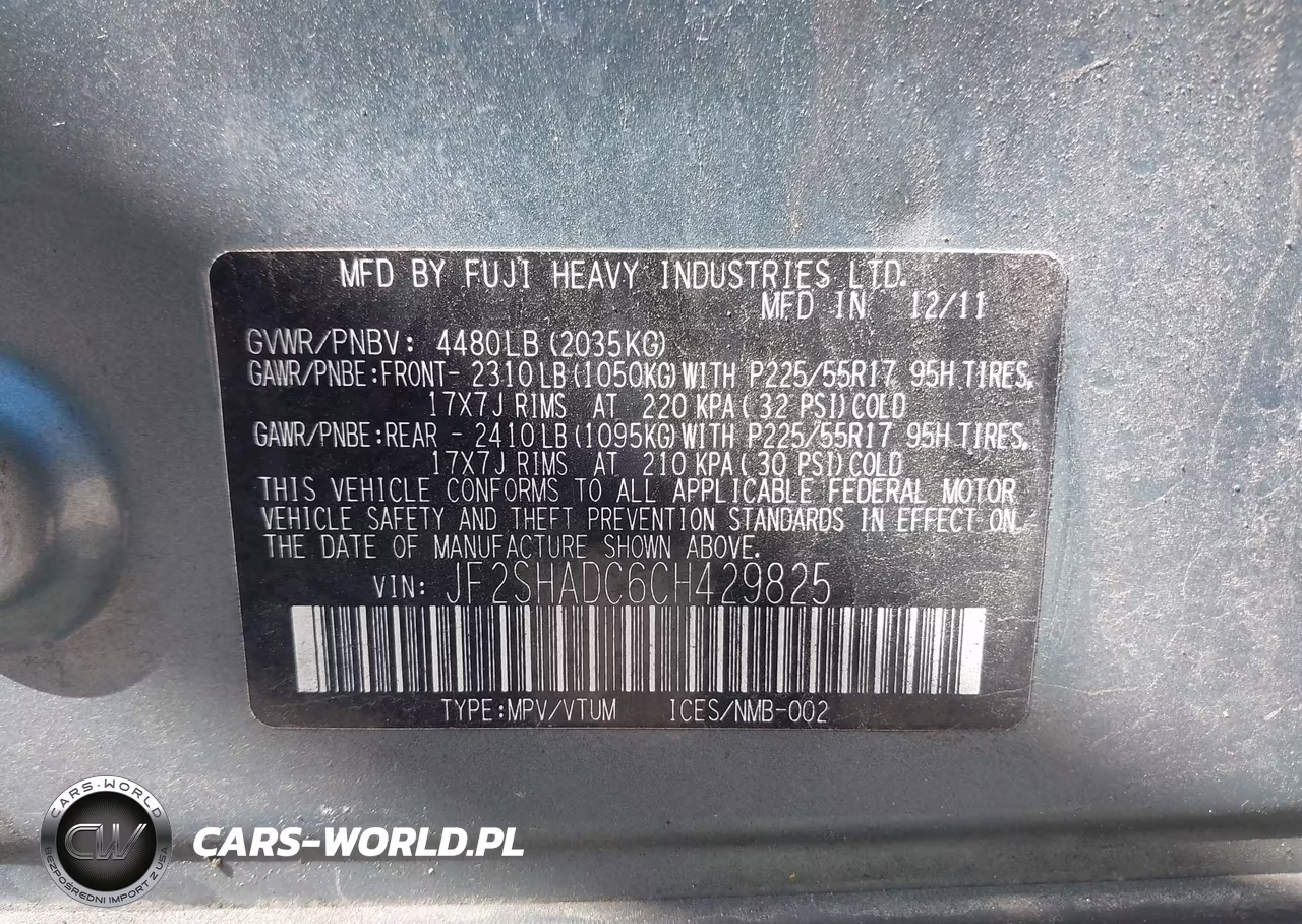 2012 Subaru Forester 2.5X Premium VIN:JF2SHADC6CH429825 - 9