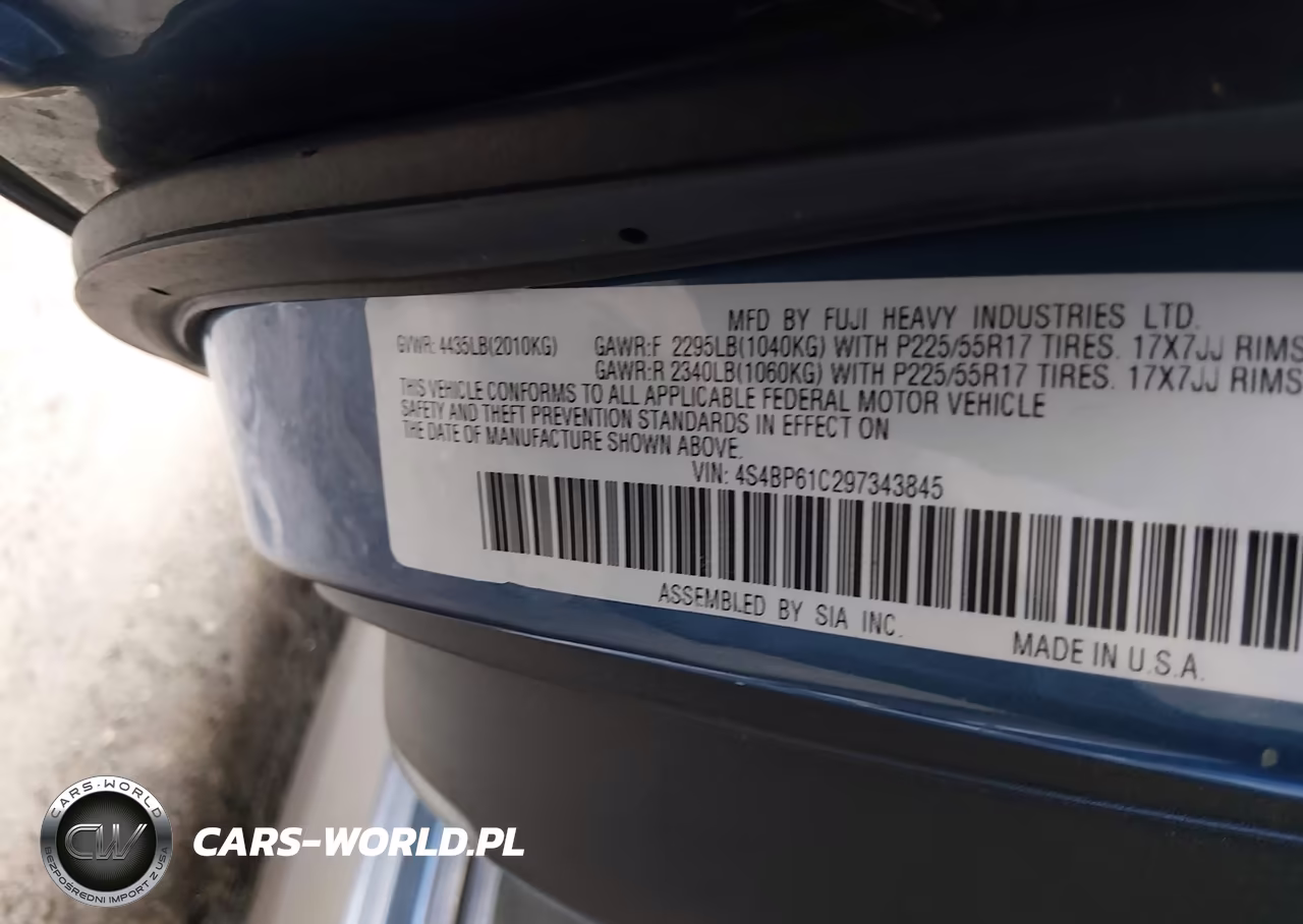 2009 Subaru Outback 2.5I VIN:4S4BP61C297343845 - 9
