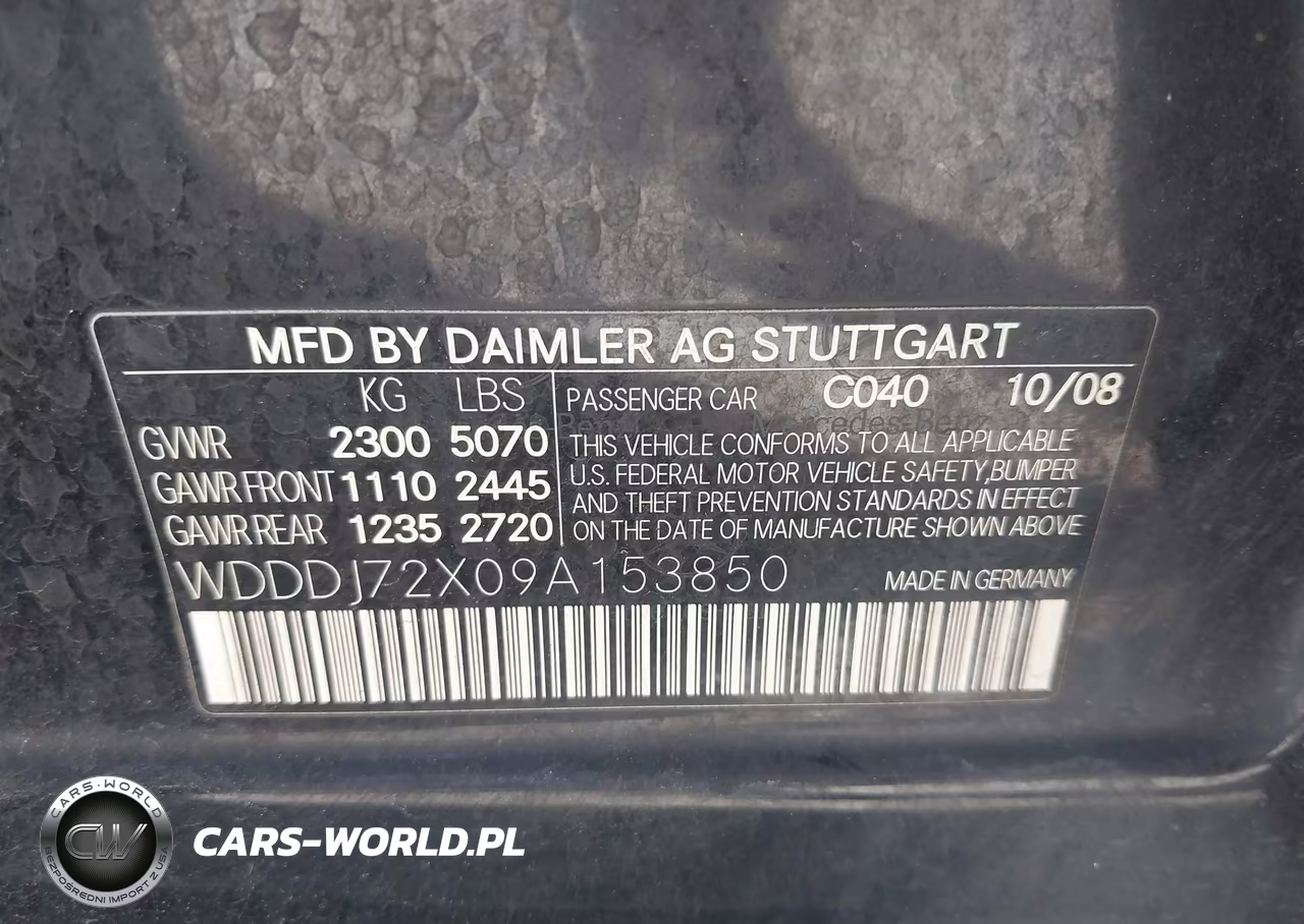 2009 Mercedes-Benz Cls 550 VIN:WDDDJ72X09A153850 - 9
