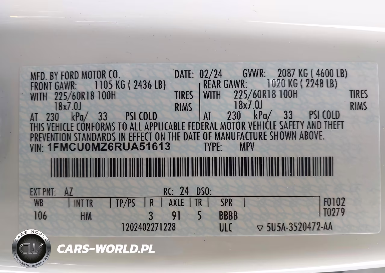 2024 Ford Escape St-Line VIN:1FMCU0MZ6RUA51613 - 9