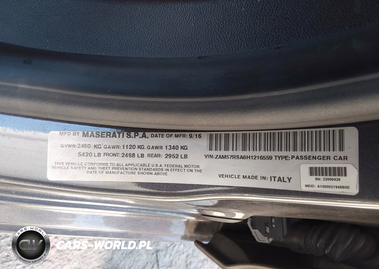 2017 Maserati Ghibli S VIN:ZAM57RSA6H1216559 - 9