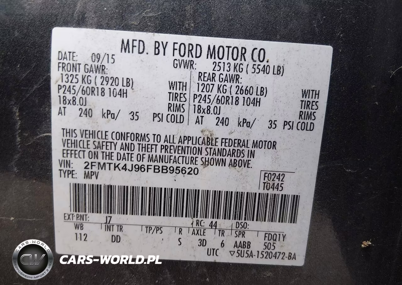 2015 Ford Edge Sel VIN:2FMTK4J96FBB95620 - 9