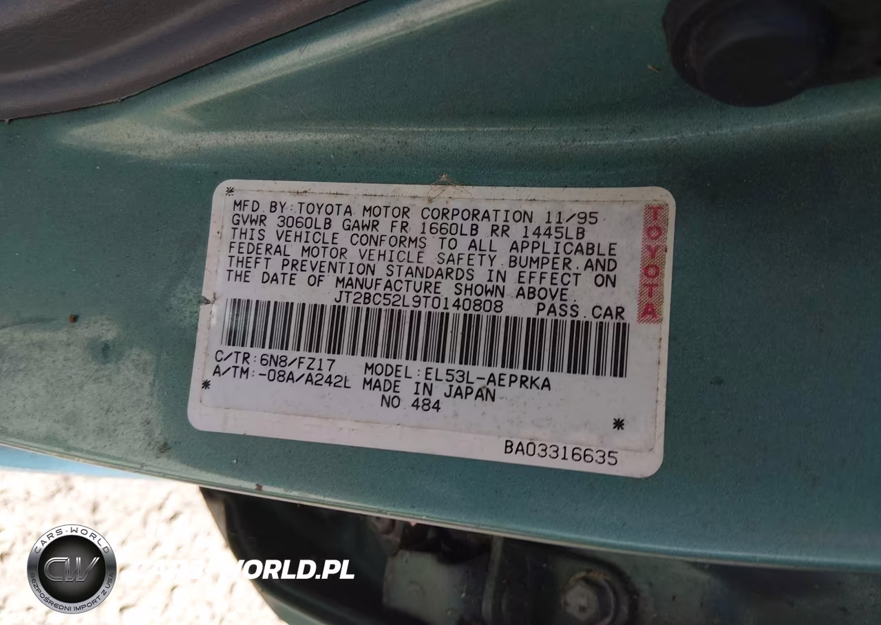 1996 Toyota Tercel Dx VIN:JT2BC52L9T0140808 - 9