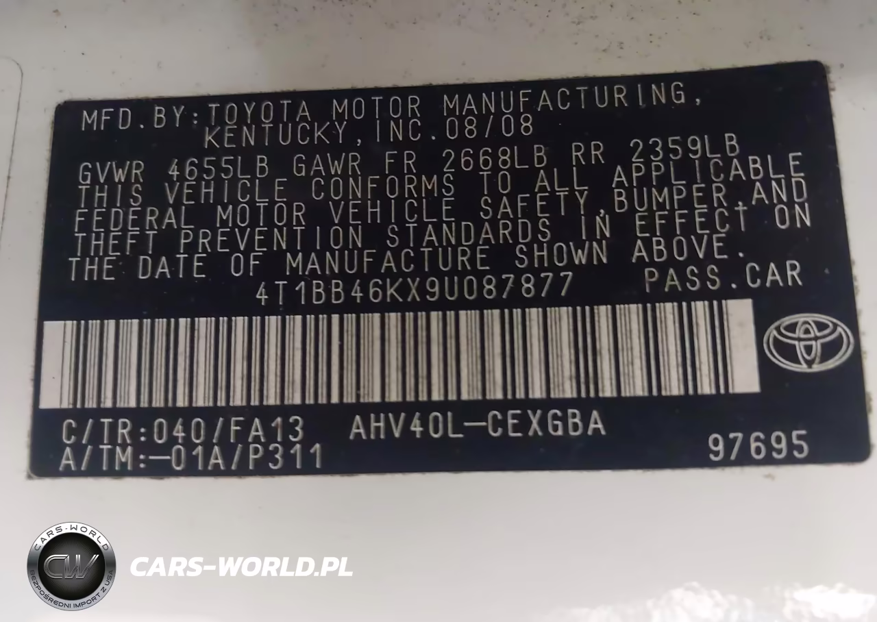 2009 Toyota Camry Hybrid VIN:4T1BB46KX9U087877 - 9