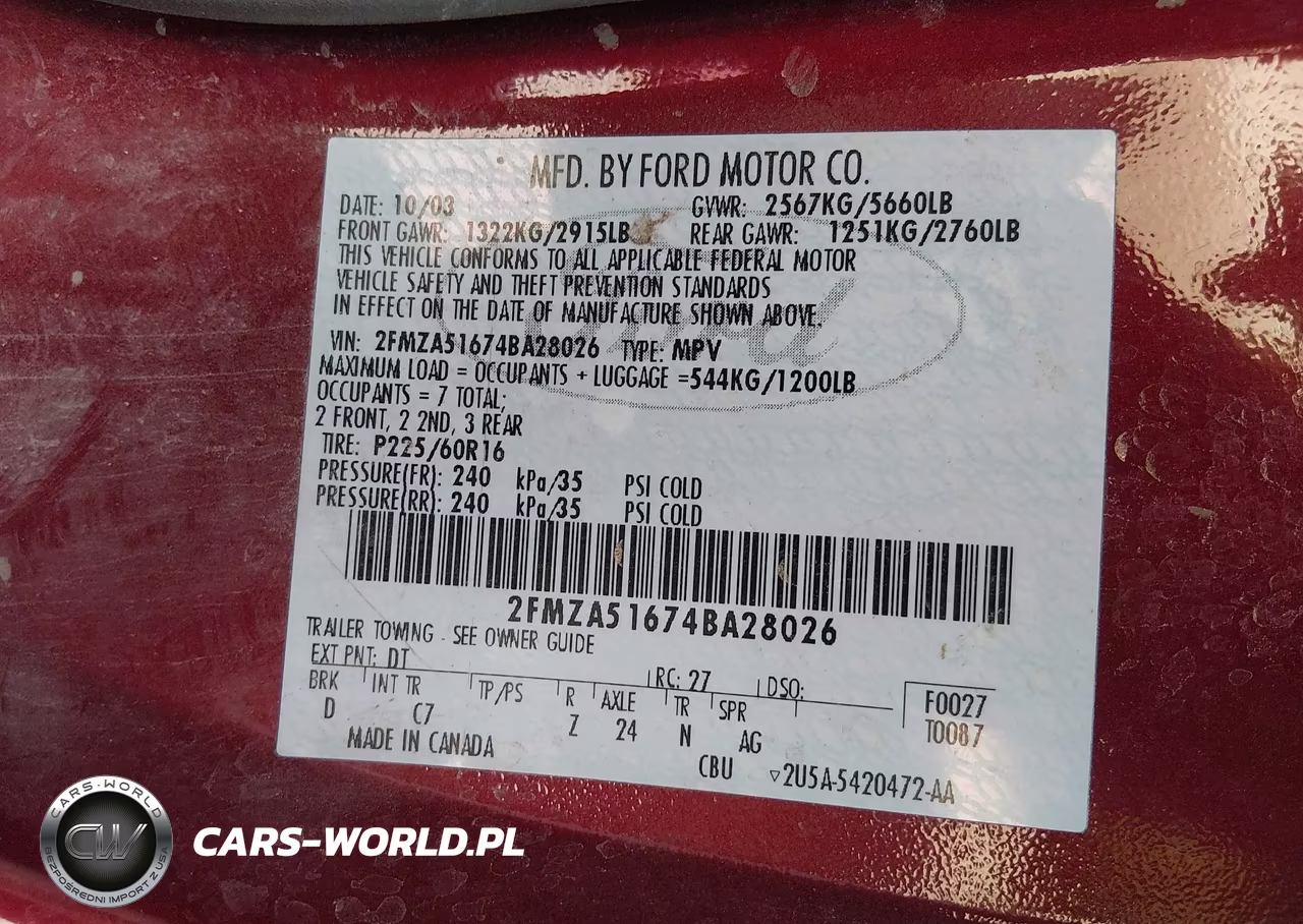 2004 Ford Freestar Se VIN:2FMZA51674BA28026 - 9