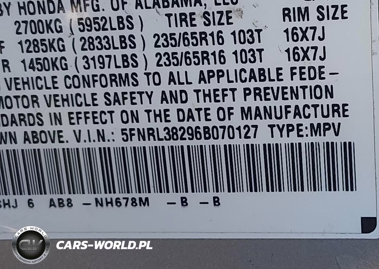 2006 Honda Odyssey Lx VIN:5FNRL38296B070127 - 9
