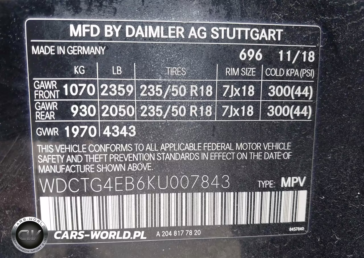 2019 Mercedes-Benz Gla 250 VIN:WDCTG4EB6KU007843 - 9