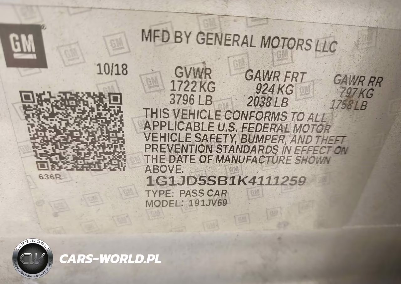 2019 Chevrolet Sonic Lt Auto VIN:1G1JD5SB1K4111259 - 9
