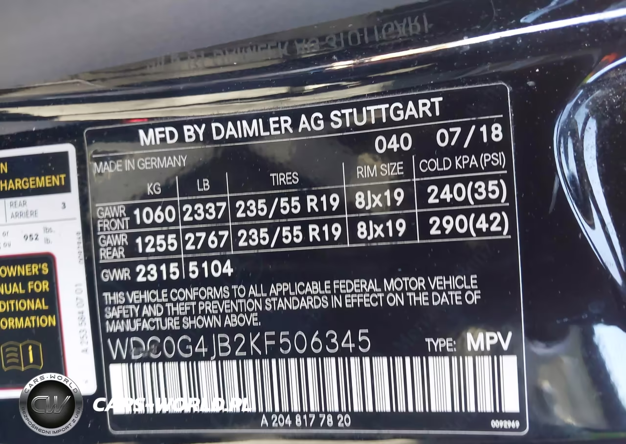 2019 Mercedes-Benz Glc 300 VIN:WDC0G4JB2KF506345 - 9