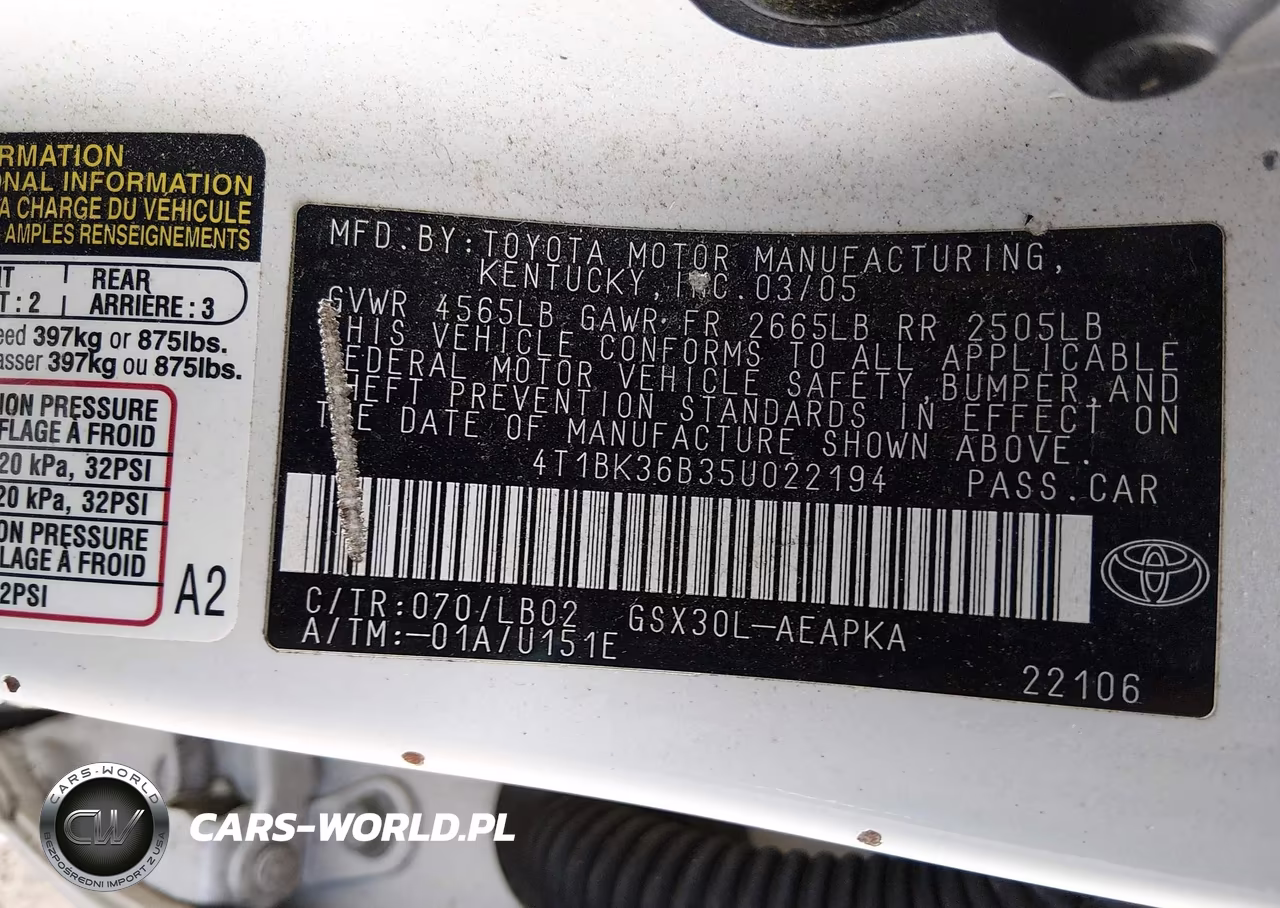 2005 Toyota Avalon Limited VIN:4T1BK36B35U022194 - 9
