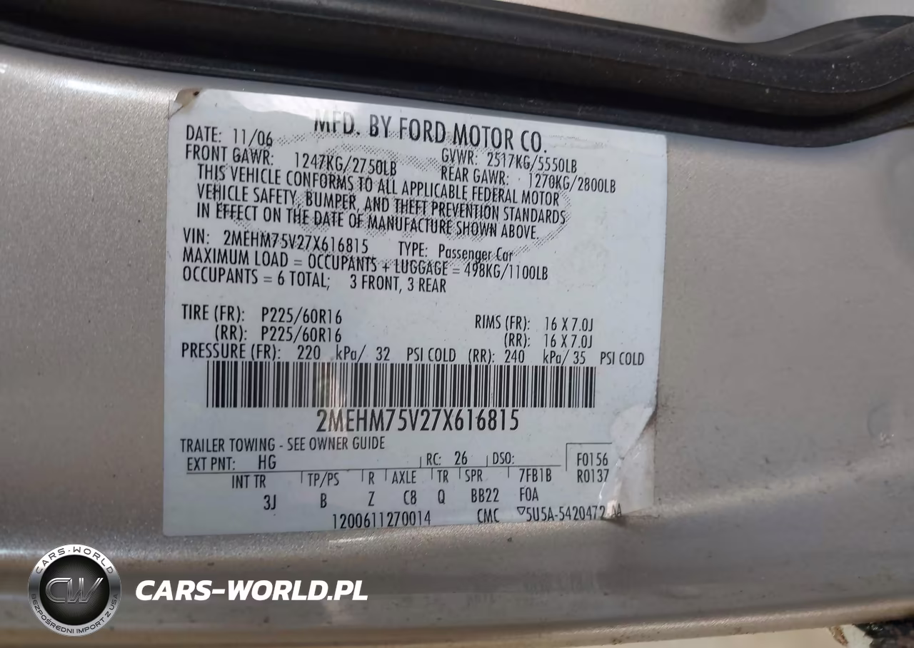 2007 Mercury Grand Marquis Ls VIN:2MEHM75V27X616815 - 9