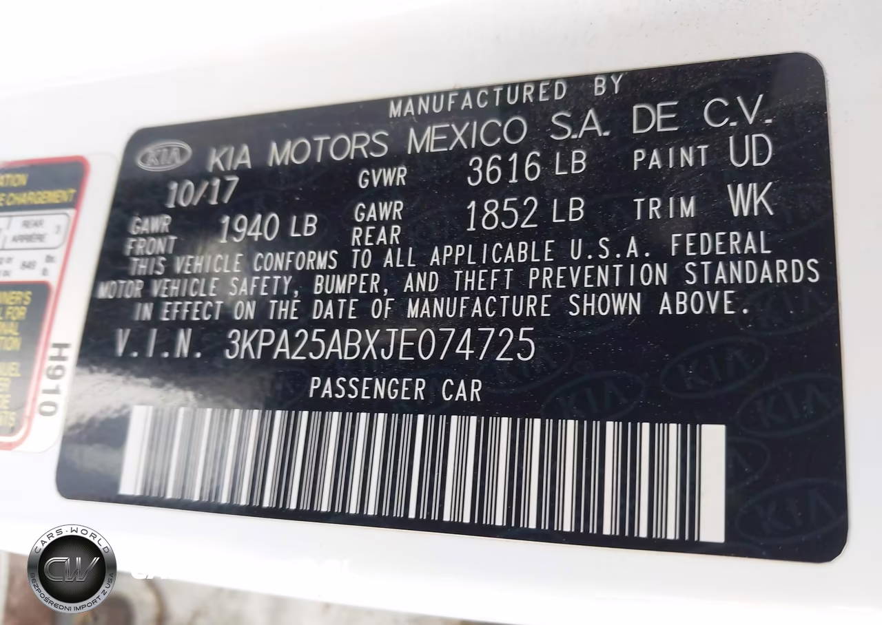 2018 Kia Rio Lx VIN:3KPA25ABXJE074725 - 9