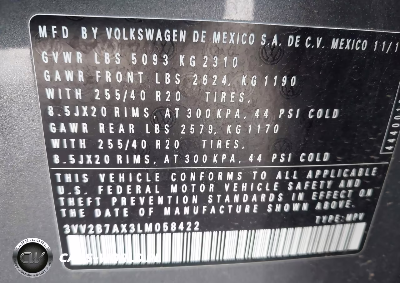 2020 Volkswagen Tiguan 2.0T Se-2.0T Se R-Line Black-2.0T Sel VIN:3VV2B7AX3LM058422 - 9