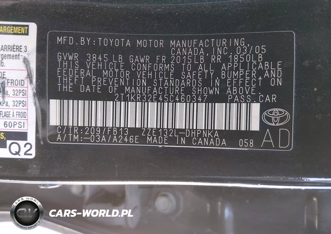 2005 Toyota Matrix Xr VIN:2T1KR32E45C460347 - 9
