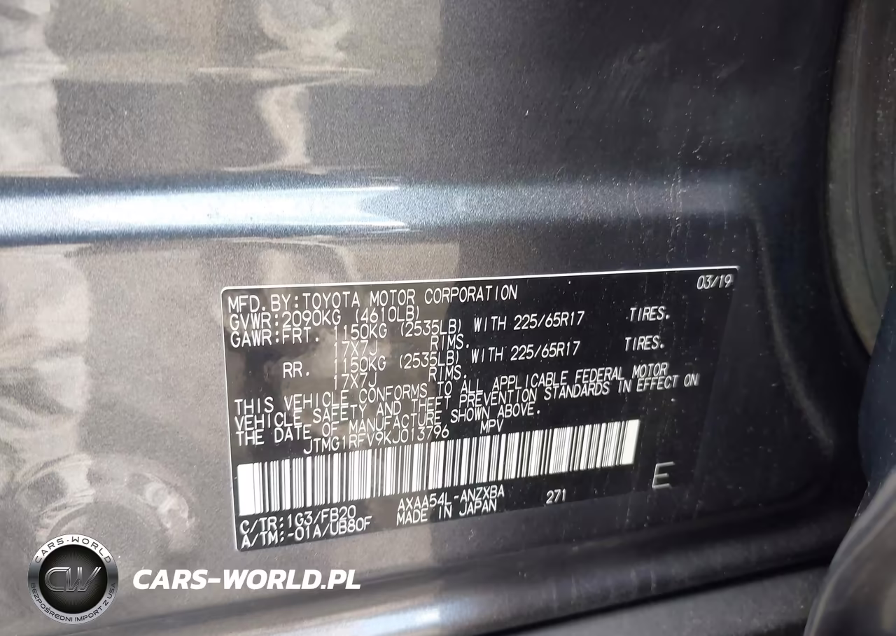 2019 Toyota Rav4 Le VIN:JTMG1RFV9KJ013796 - 9