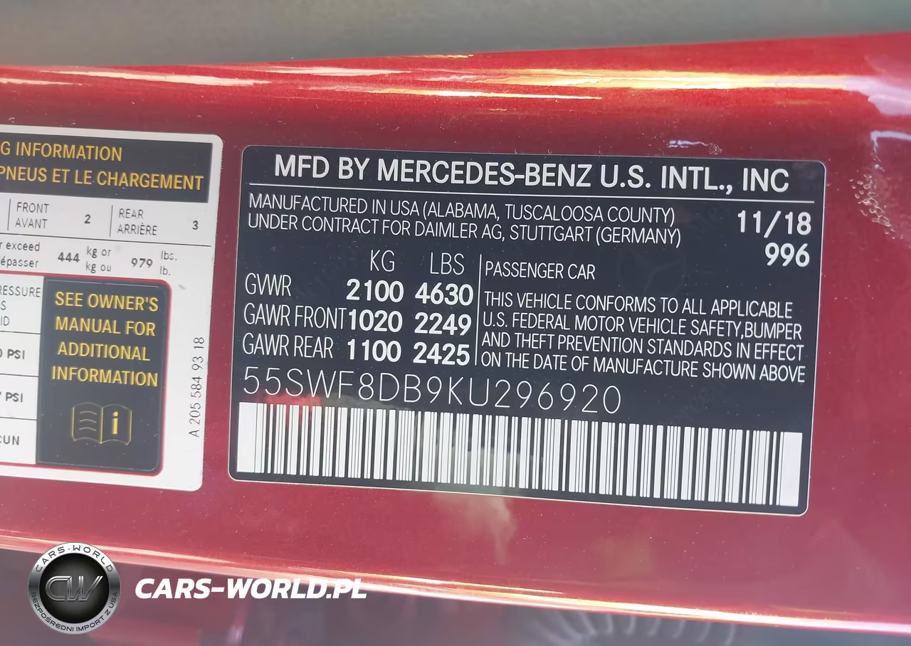 2019 Mercedes-Benz C 300 VIN:55SWF8DB9KU296920 - 9