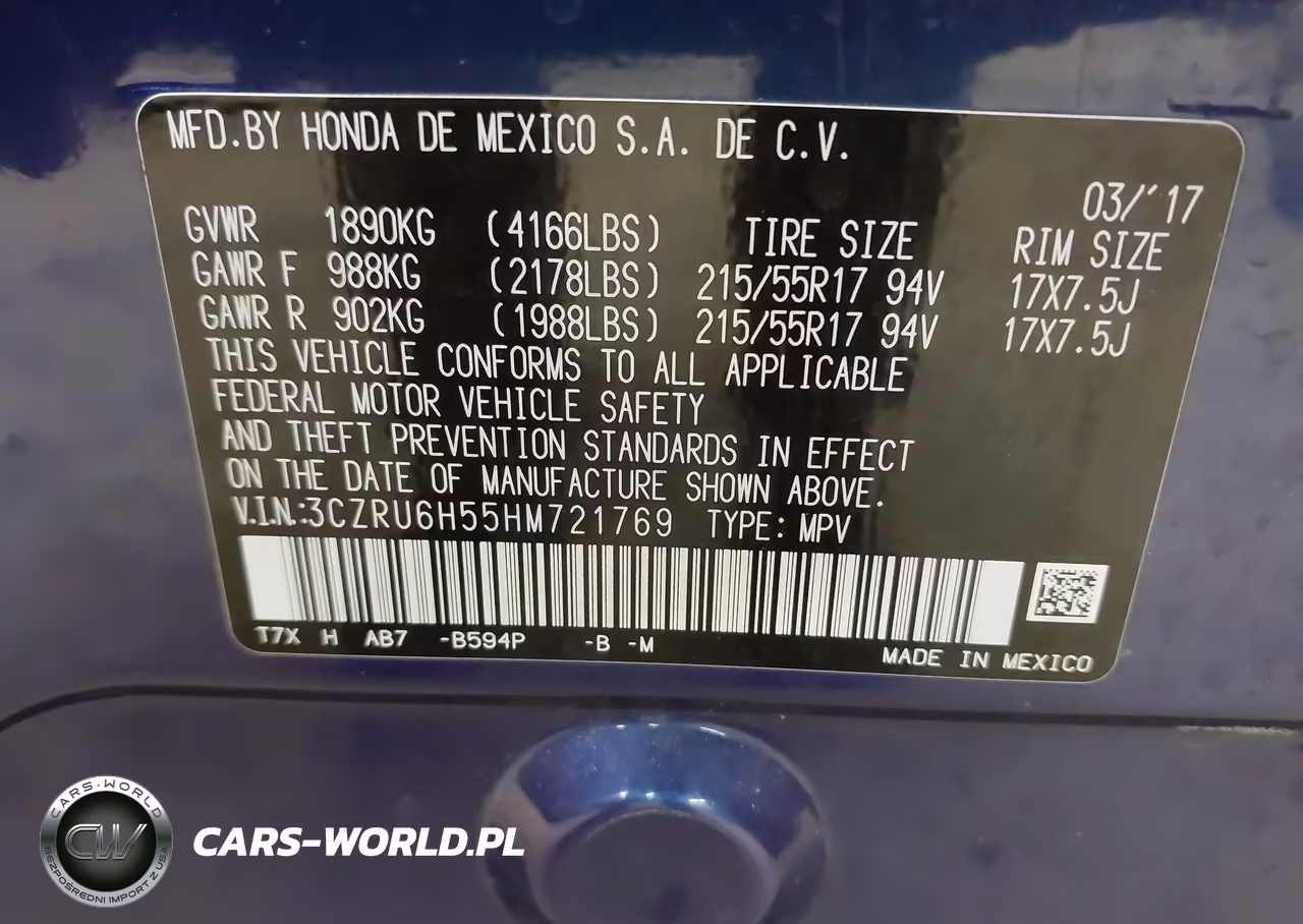 2017 Honda Hr-V Ex VIN:3CZRU6H55HM721769 - 9