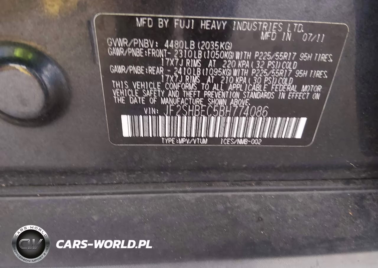 2011 Subaru Forester Limited VIN:JF2SHBEC5BH774086 - 9
