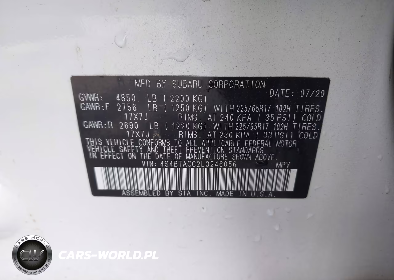2020 Subaru Outback Premium VIN:4S4BTACC2L3246056 - 9