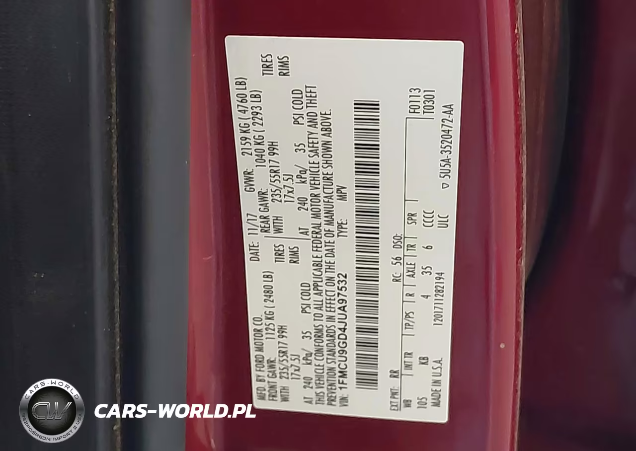 2018 Ford Escape Se VIN:1FMCU9GD4JUA97532 - 9