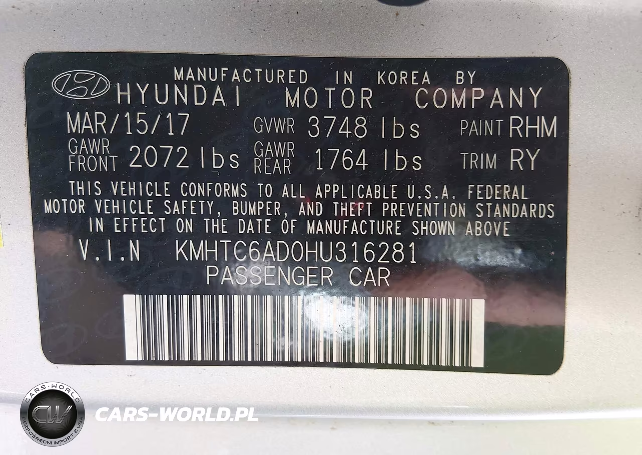 2017 Hyundai Veloster Value Edition VIN:KMHTC6AD0HU316281 - 9