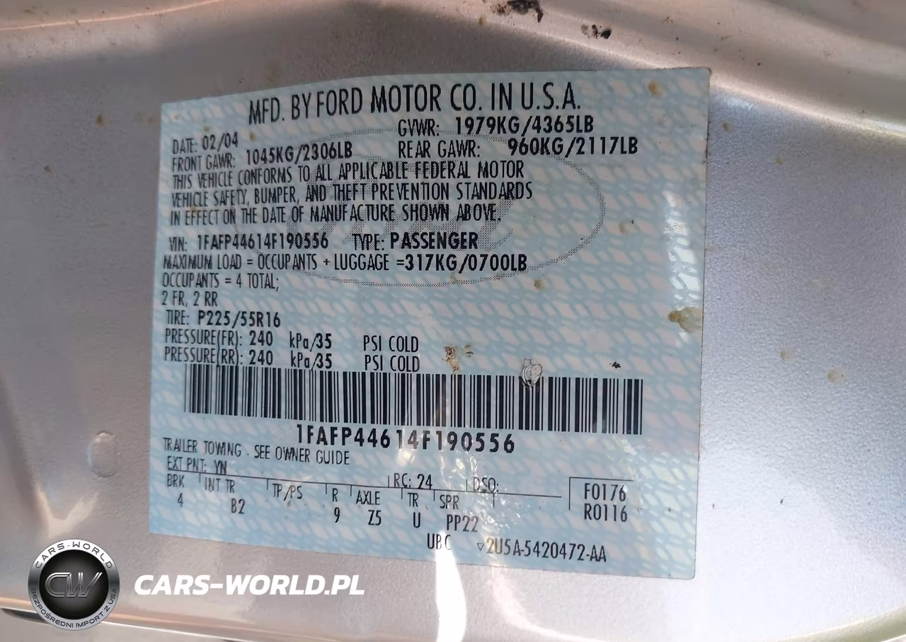 2004 Ford Mustang VIN:1FAFP44614F190556 - 9