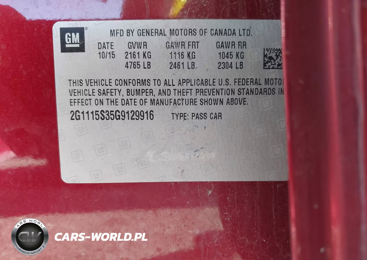 2016 Chevrolet Impala 2Lt VIN:2G1115S35G9129916 - 9