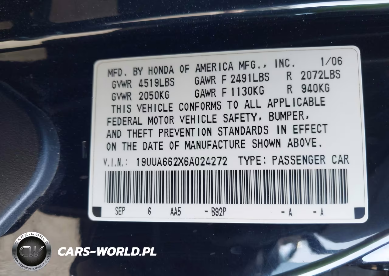 2006 Acura Tl VIN:19UUA662X6A024272 - 9
