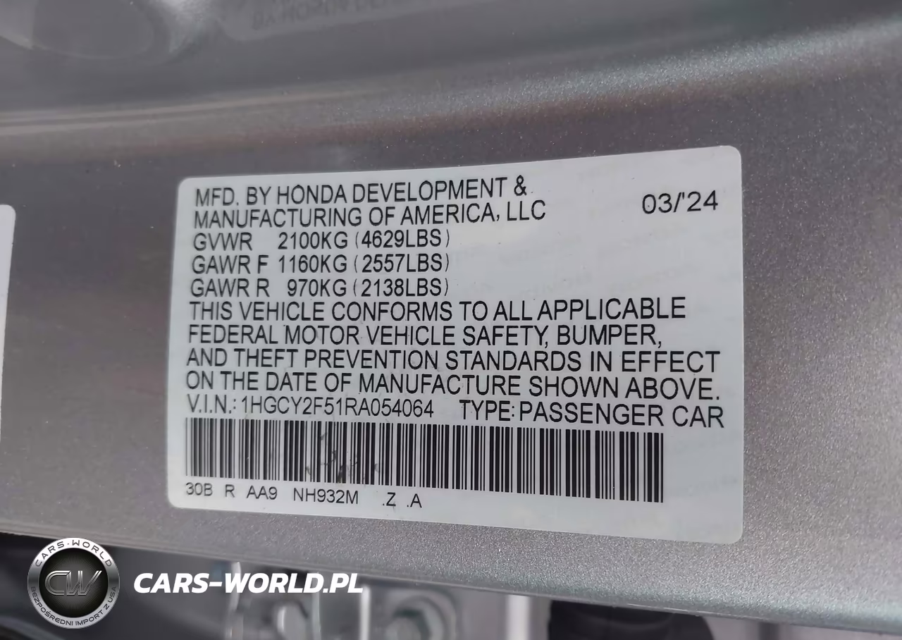 2024 Honda Accord Hybrid Sport VIN:1HGCY2F51RA054064 - 9