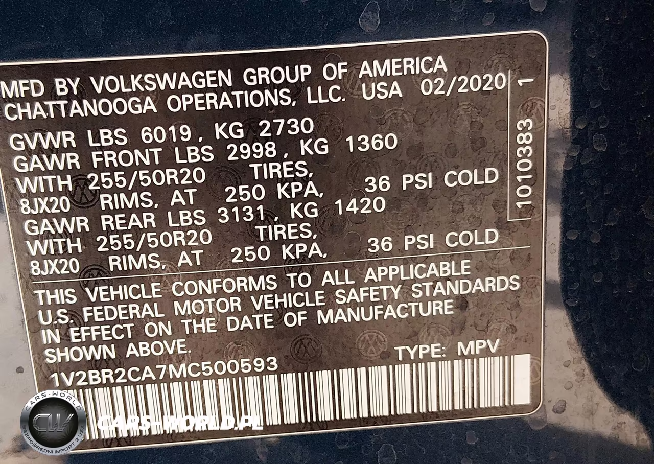 2021 Volkswagen Atlas 3.6L V6 Sel VIN:1V2BR2CA7MC500593 - 9