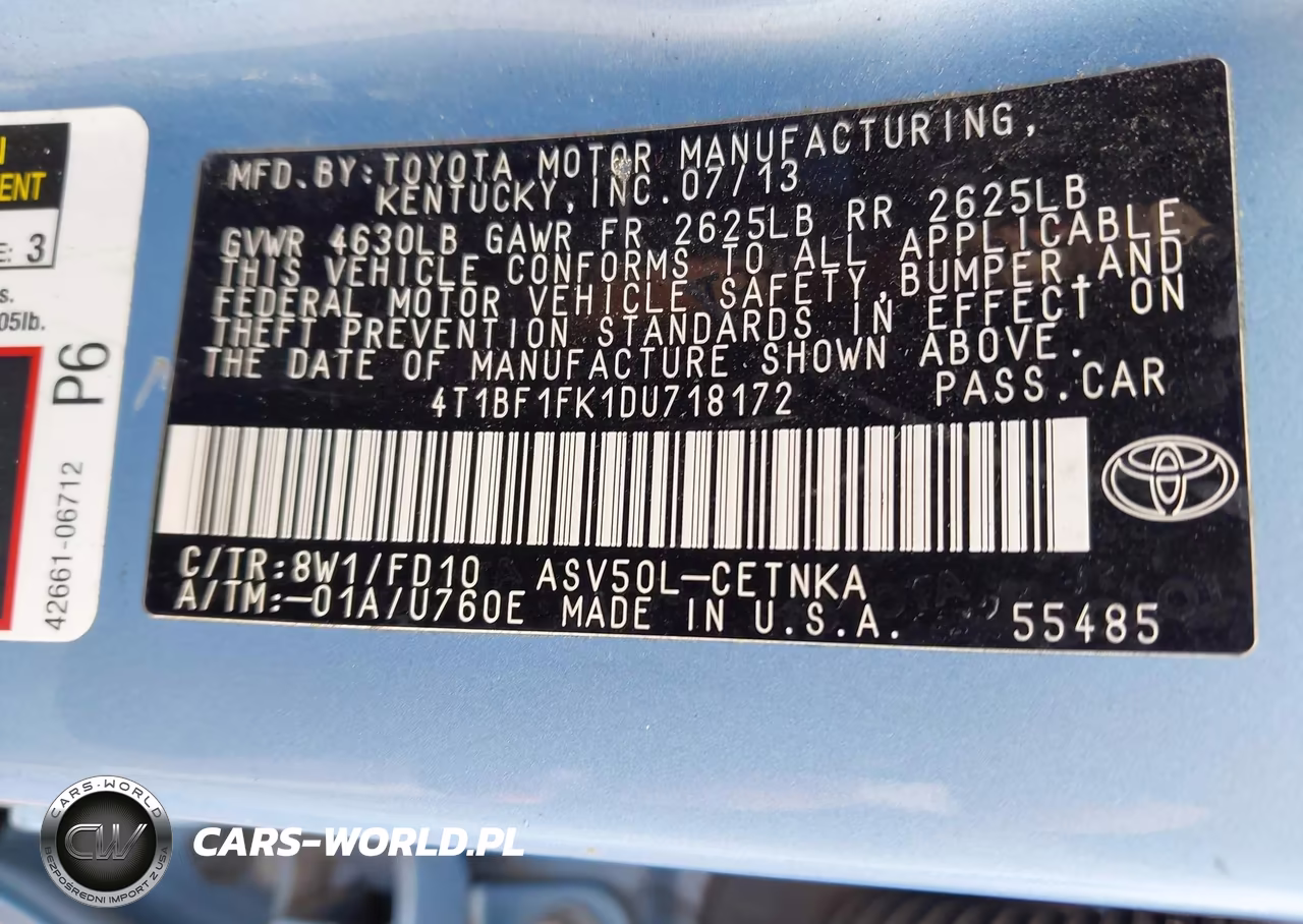 2013 Toyota Camry Le VIN:4T1BF1FK1DU718172 - 9