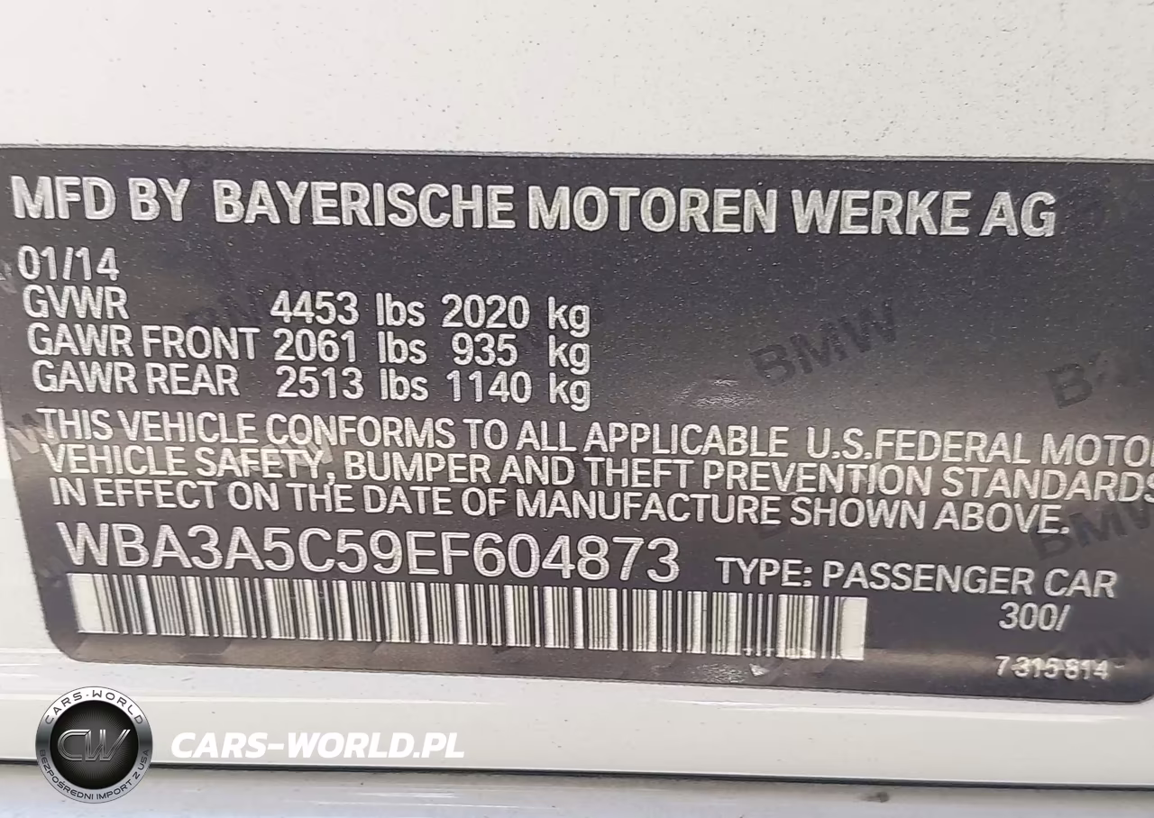 2014 BMW 328I VIN:WBA3A5C59EF604873 - 9