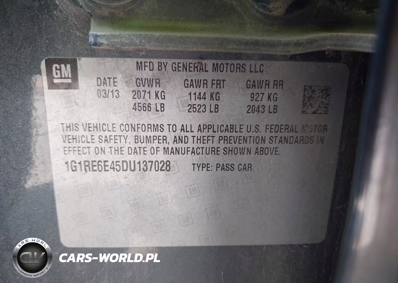 2013 Chevrolet Volt VIN:1G1RE6E45DU137028 - 9