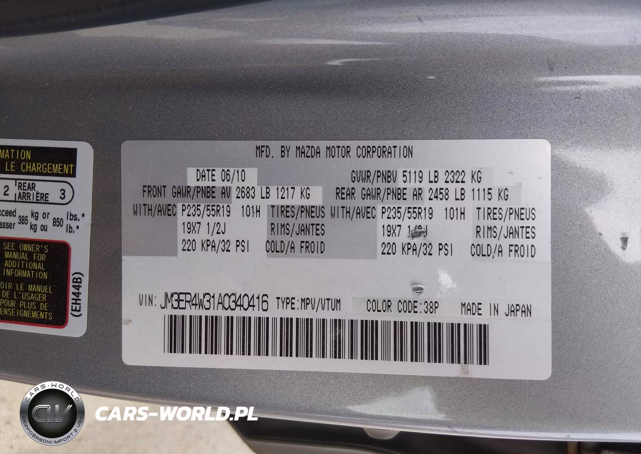 2010 Mazda Cx-7 S Grand Touring-S Touring VIN:JM3ER4W31A0340416 - 9
