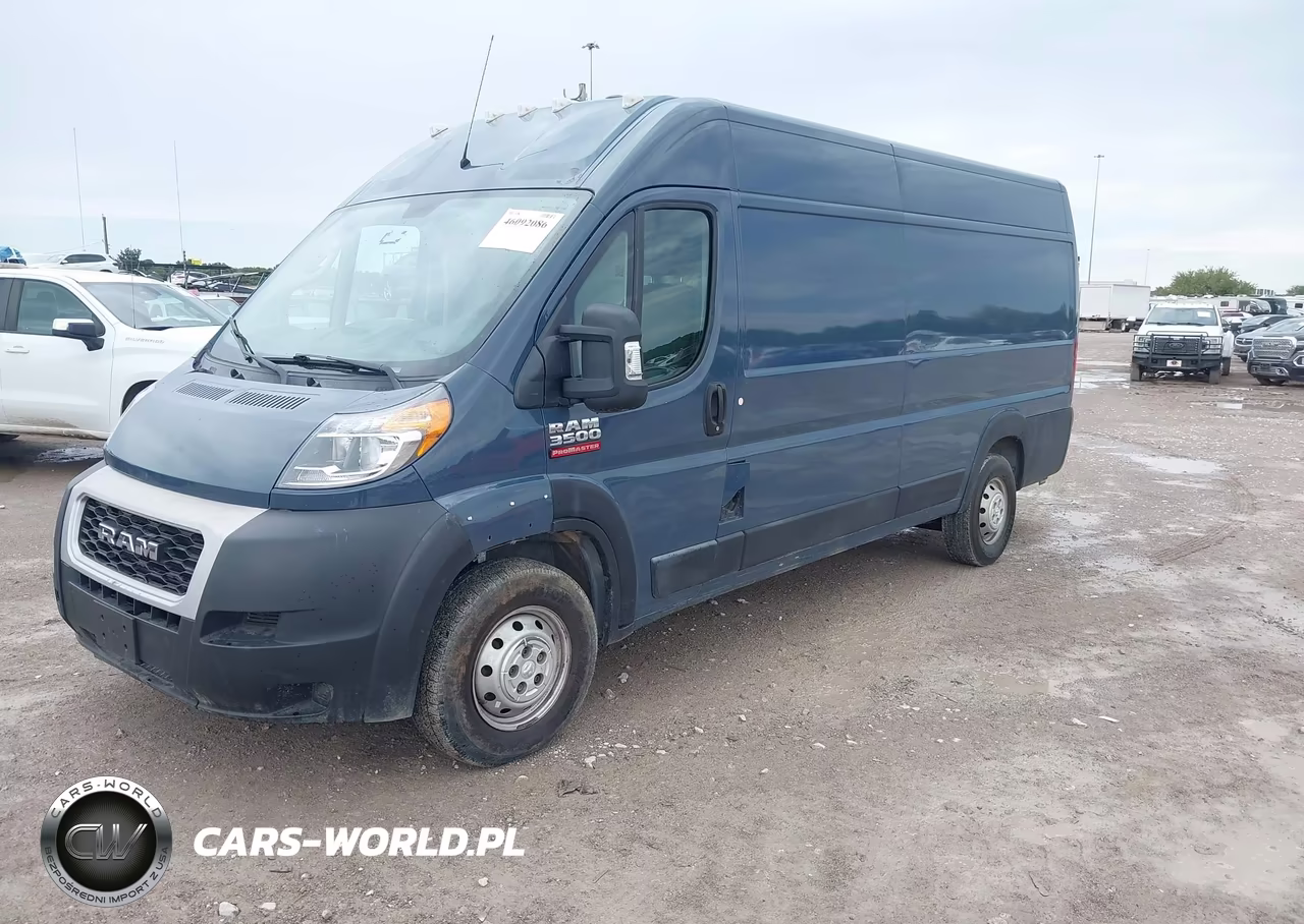 2019 Ram Promaster 3500 Cargo Van High Roof 159 Wb Ext VIN:3C6URVJG0KE553605 - 2