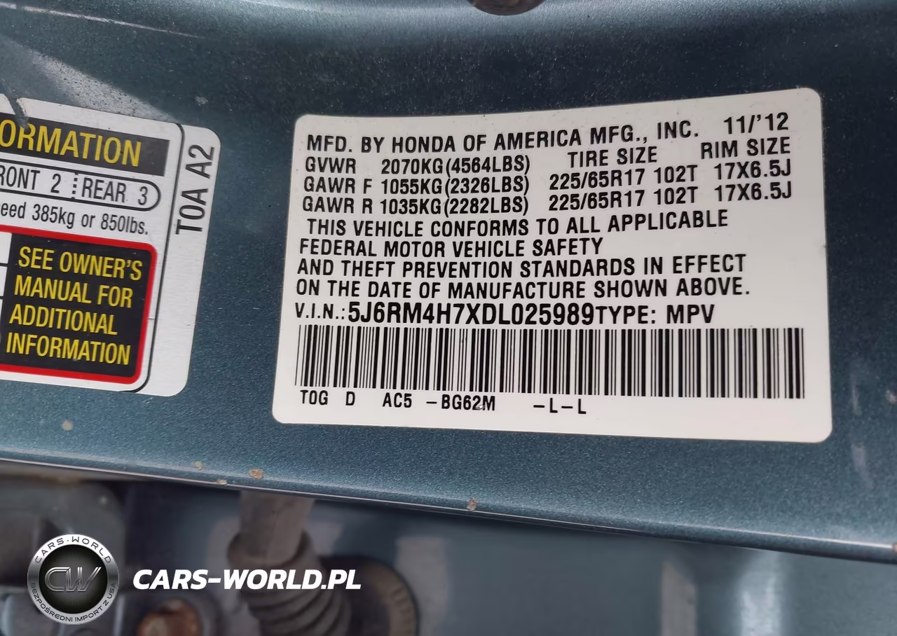 2013 Honda Cr-V Ex-L VIN:5J6RM4H7XDL025989 - 9