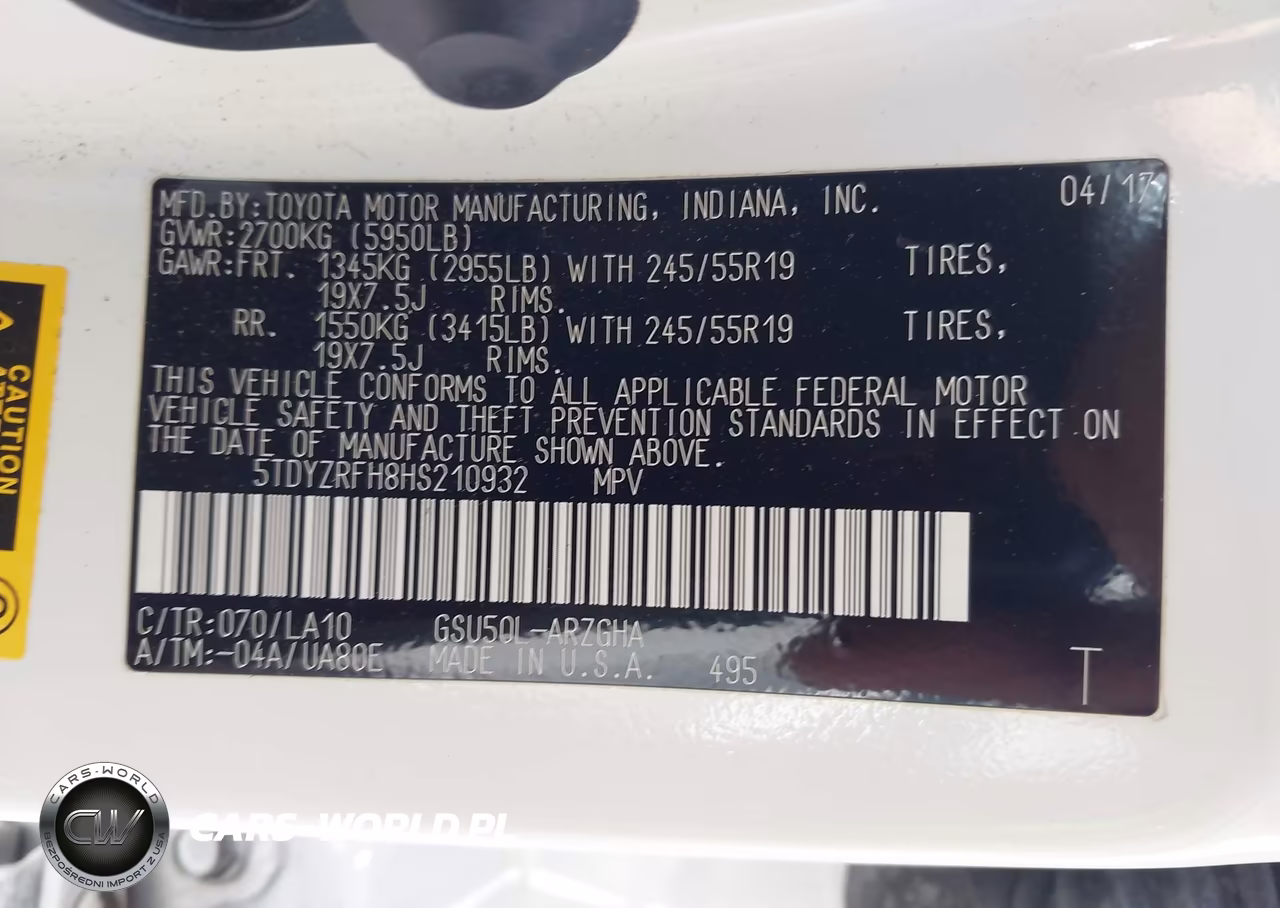 2017 Toyota Highlander Limited VIN:5TDYZRFH8HS210932 - 9