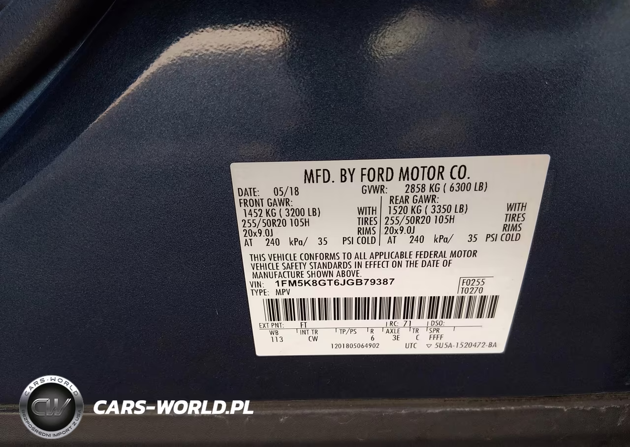 2018 Ford Explorer Sport VIN:1FM5K8GT6JGB79387 - 9