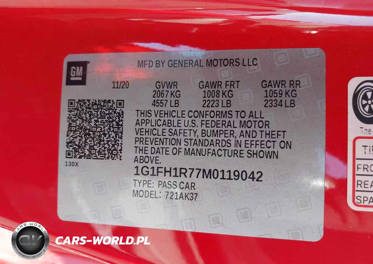 2021 Chevrolet Camaro Rwd 2Ss VIN:1G1FH1R77M0119042 - 9